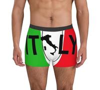 Gefomuofe Intimo Uomo Boxer con Bandiera Italiana Mutande Morbide e Comode Vita Elastica Fit Boxer Boxer Leggeri, Colore: rosso, S
