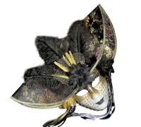 Gefomuofe Maschera veneziana, maschere in maschera, maschere dorate, alla moda, per feste e cosplay, con corda elastica
