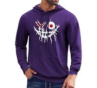 Gefomuofe Oversized Felpa con cappuccio da uomo, casual, motivo alla moda, con cappuccio, per il tempo libero, per il tempo libero, per l'autunno, a maniche lunghe, 03 viola., M