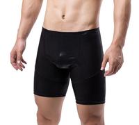 Gefomuofe Pantaloncini lucidi da uomo, slim fit, boxer con bulge pouch, per vacanze, casual, con paillettes, per sport, palestra, jogging, pantaloni corti, Nero , L