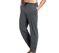 Gefomuofe Pantaloni da notte da uomo, a vita lunga, elasticizzati, con coulisse, traspiranti, per il tempo libero, per la casa, a gamba larga, pantaloni da corsa, pantaloni da yoga, grigio., 3XL