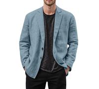 Gefomuofe Sakko - Camicia da uomo casual, con colletto rovesciato, tinta unita, sottile, sport, outwear normale, elegante, per il tempo libero, blazer Streetwear, BU1, 4XL