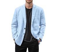 Gefomuofe Sakko - Camicia da uomo casual, con colletto rovesciato, tinta unita, sottile, sport, outwear normale, elegante, per il tempo libero, blazer Streetwear, Bu2, S