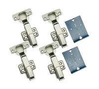 GEFONG 105 Gradi Battuta Esterna Cerniere Idrauliche 35 mm con Ammortizzatore Soft Close Cerniera Silenziosa per Ante di Armadi e Mobiletti da Cucina Confezione da 4 Pezzi