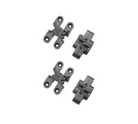 GEFONG 180 Gradi Mini Cerniera Scomparsa 43 mm per la Porta Dell'armadio Collegamento del Pannello Scatola di Legno Piccola Fai da te Cerniere in Zinco per Porte Pieghevoli Nero 4 Pezzi