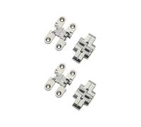 GEFONG 180 Gradi Mini Cerniera Scomparsa 43 mm per la Porta Dell'armadio Collegamento del Pannello Scatola di Legno Piccola Fai da te Cerniere in Zinco per Porte Pieghevoli Argento 4 Pezzi