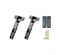 GEFONG 95 Gradi Battuta Esterna Cerniere Universale 35mm con Ammortizzatore Soft Close Cerniera Silenziosa per Ante di Armadi e Mobiletti da Cucina Nero Confezione da 2 Pezzi