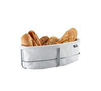 GEFU Cestino per il pane Brunch, ovale, bianco, cestino per il pane con sacchetto, cesto in tessuto lavabile, cotone