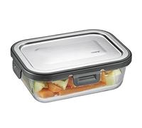 GEFU Contenitore salvafreschezza Milo intelligente per il pranzo con controllo della freschezza e delle scorte tramite app, in vetro con guarnizione in silicone e chiusura a clic, contenitore per alimenti, contenitore per tupper, 600 ml, rettangolare