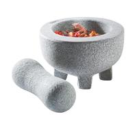 GEFU GE35310, Mortaio con pestello in Pietra Grigio 10 x 10 x 6,5 cm