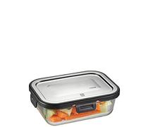 Gefu Milo Fresh Storage Box, rettangolare, scatola per il pranzo, vetro borosilicato, acciaio inossidabile 600ml