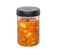 GEFU NATIVO - Bicchiere da fermentazione da 1 litro, con peso di ponderazione, vetro fermentazione con peso e coperchio, trasparente, da inserire e fermentare