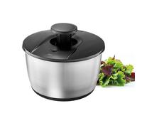 GEFU Centrifuga per insalata Push IT Ø 25 cm | ciotola in acciaio inox 5 l | meccanismo push & pulsante di arresto | lavabile in lavastoviglie | fondo in silicone antiscivolo