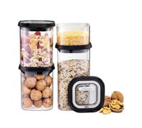 GEFU Set di contenitori PANTRY - Coperchio ermetico per alimenti, contenitori in vetro, lavabili in lavastoviglie, 4 pezzi