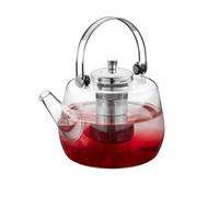 GEFU Teiera INFUSA 1000 ml, teiera in vetro con filtro in acciaio inox e coperchio, resistente al calore, lavabile in lavastoviglie, per tè sfuso e 5-6 tazze