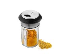 GEFU X-PLOSION® - Contenitore ermetico per spezie e spezie con inserto in acciaio INOX di alta qualità e vetro resistente, con etichette incluse