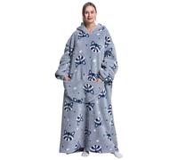 Gegeryozer Coperta con Maniche Donna Indossabile - Felpa Termica Morbida, Tasche Integrate + Cappuccio per Divano e Casa