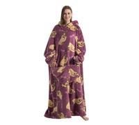 Gegeryozer Coperta con Maniche Donna Indossabile - Felpa Termica Morbida, Tasche Integrate + Cappuccio per Divano e Casa