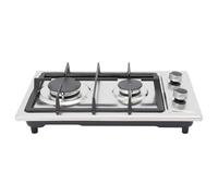 gegeweeret Fornello a gas portatile 3 KW+1,75 KW doppio bruciatore | Fornello da campeggio in acciaio inox con accensione a impulsi e regolatore di pressione | Compatibile con NG/LPG