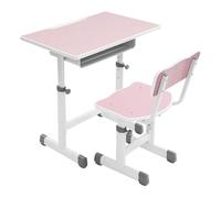 gegeweeret Scrivania per bambini con sedia e cassetto, scrivania per bambini da 3 a 16 anni, tavolo da 70 x 50 cm (rosa)