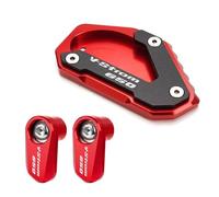 GEGWWFVVC Riser per Suzuki V-Strom 650/XT DL650 Cavalletto Laterale per Moto Estensione Cuscinetto Protezione Sensore ABS Ruota Anteriore(Combo-Red17)