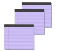 Gehanfai 10x8.5 Purple Legal Pads 3-Pack, 30 Sheets, College Ruled Notepads