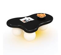 GEHPYYDS Tavolino da caffè, tavolino da caffè Moderno di metà secolo, tavolino da caffè con Nuvole Irregolari, tavolino Centrale Asimmetrico, con 3 Gambe a Sfera per Camera da Letto Black
