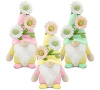 Gehydy Decorazioni Primavera Gnomi Set di 3 Pasqua Gnomo Floreale Peluche Home Decor per Casa Cucine 22cm