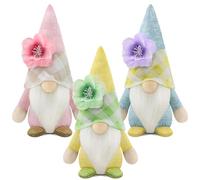 Gehydy Decorazioni Primavera Gnomi Set di 3 Pasqua Gnomo Floreale Peluche Home Decor per Casa Cucine 19cm