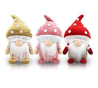 Gehydy Fungo Gnomi Primavera Set di 3 Decorazioni Pasqua Gnomo Peluche Home decor per Casa Cucine