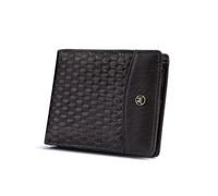 Geila Portafoglio minimalista da uomo, realizzato a mano, in vera pelle, con blocco RFID, 11 scomparti per carte e sezione note, Colore caffè., L, Moderno