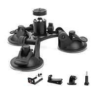 Geila - Supporto a ventosa per fotocamera, supporto per auto a tripla ventosa con testa filettata da 1/4 a 360° (set di ventosa)