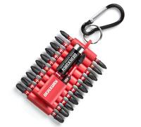 Geinxurn Phillips - Set di punte per cacciavite a croce, 22 pezzi, in acciaio Pozidriv S2, magnetici da 1/4", con supporto per punte e scatola