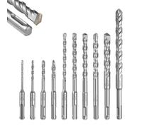 GEINXURN Set da 10 punte per trapano SDS-Plus, Ø 4, 5, 6, 8, 10, 12, 14, 16 mm, lunghezza 110/160 mm, punta dritta in metallo duro per pietra, cemento armato, pietra naturale