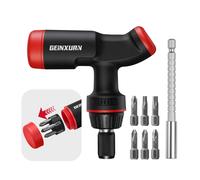 Geinxurn Set di cacciaviti a cricchetto con impugnatura a T con bussole e punta per cacciavite multipla S2 FIXEDGE memorizzata nella maniglia, perfetta per la casa