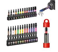 GEINXURN Set di punte per cacciavite Torx T7-T40, 25 mm, lunghezza 50 mm, codolo esagonale S2, in lega di acciaio, con 1 pezzo, supporto magnetico da 60 mm, codice colore ultra
