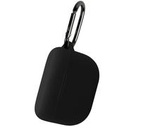 Geiomoo Custodia in silicone per Jabra Elite 10, Jabra Elite 8 Active, custodia protettiva con moschettone (nero)