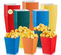 Geiserailie 100 Mini Secchielli per Popcorn Scatole di Carta Riutilizzabili e Colorate per Snack per Serate al Cinema Feste Compleanni Carnevale Baby Shower Matrimoni Fine Anno(Arcobaleno)