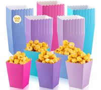 Geiserailie 100 Mini Secchielli per Popcorn Scatole di Carta Riutilizzabili e Colorate per Snack per Serate al Cinema Feste Compleanni Carnevale Baby Shower Matrimoni Fine Anno(Sirena)