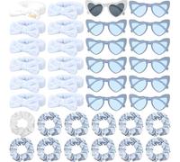 Geiserailie 36 accessori per feste di addio al nubilato, 12 fasce per capelli da sposa, 12 elastici per damigella d'onore in raso, 12 occhiali da sole per addio al nubilato, regali per proposte di