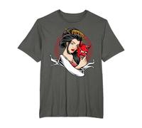 Geisha con demone diavolo maschera oni Maglietta