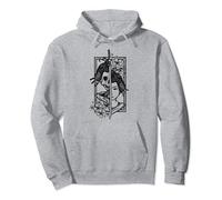 Geisha con katana e samurai con fiori di ciliegio sakura Felpa con Cappuccio