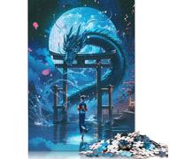 Geisha e il drago blu 520 puzzle per adulti, gioco educativo, puzzle, giochi per adulti per ragazzi e ragazze, 520 pezzi (52x38 cm)