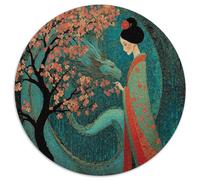 Geisha giapponese 1000pcs (67.5x67.5cm) - Drago Wrapped Around Sakura Albero Puzzle Per Adulti Giocattolo Fai-da-te