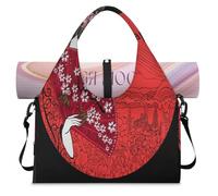 Geisha Japan - Borsone sportivo da donna, con scomparto per scarpe, borsa da viaggio per il fine settimana in Giappone per il fine settimana o per la notte, Colore, L, Borsone da viaggio