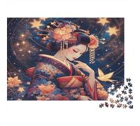 Geisha sotto le stelle Puzzle 1000 Pezzi Carta riciclata per adulti Puzzle per adulti Gioco difficile e stimolante Gioco familiare divertente Ottima idea regalo per il relax 52x38cm/1000pcs