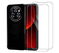 GEJEFA Cover per Oukitel WP55 Pro/Oukitel WP55 + [2 Pezzi] Pellicola Vetro Temperato, Sottile Silicone TPU Bumper Case Antiurto Antigraffi Case Custodia per Oukitel WP55 Pro/Oukitel WP55, Nero