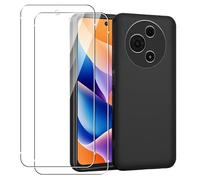 GEJEFA Cover per TCL 60 SE/TCL 60SE/TCL 605 + [2 Pezzi] Pellicola Vetro Temperato, Sottile Silicone TPU Bumper Case Antiurto Antigraffi Case Custodia per TCL 60 SE/TCL 60SE/TCL 605, Nero