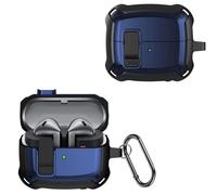 GEJEFA Custodia per Samsung Galaxy Buds 3/Buds 3 PRO, Duro PC + TPU Dual Layer Antiurto&Anti-Perso Protettiva Case per Samsung Galaxy Buds 3 PRO/Buds 3 con Portachiavi, Blu