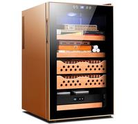 GEJLELDS Armadietto per sigari elettronico Intelligente,Armadio umidificatore per sigari per 400 sigari,Frigorifero per sigari con Raffreddamento Elettrico,Rivestimento in Legno di Cedro cassetti,B